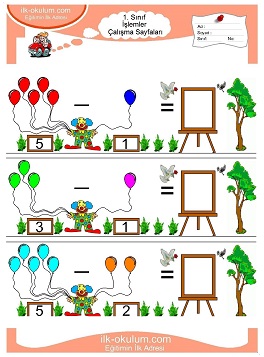 Çocuklar İçin toplam işlemi yaprak testleri 